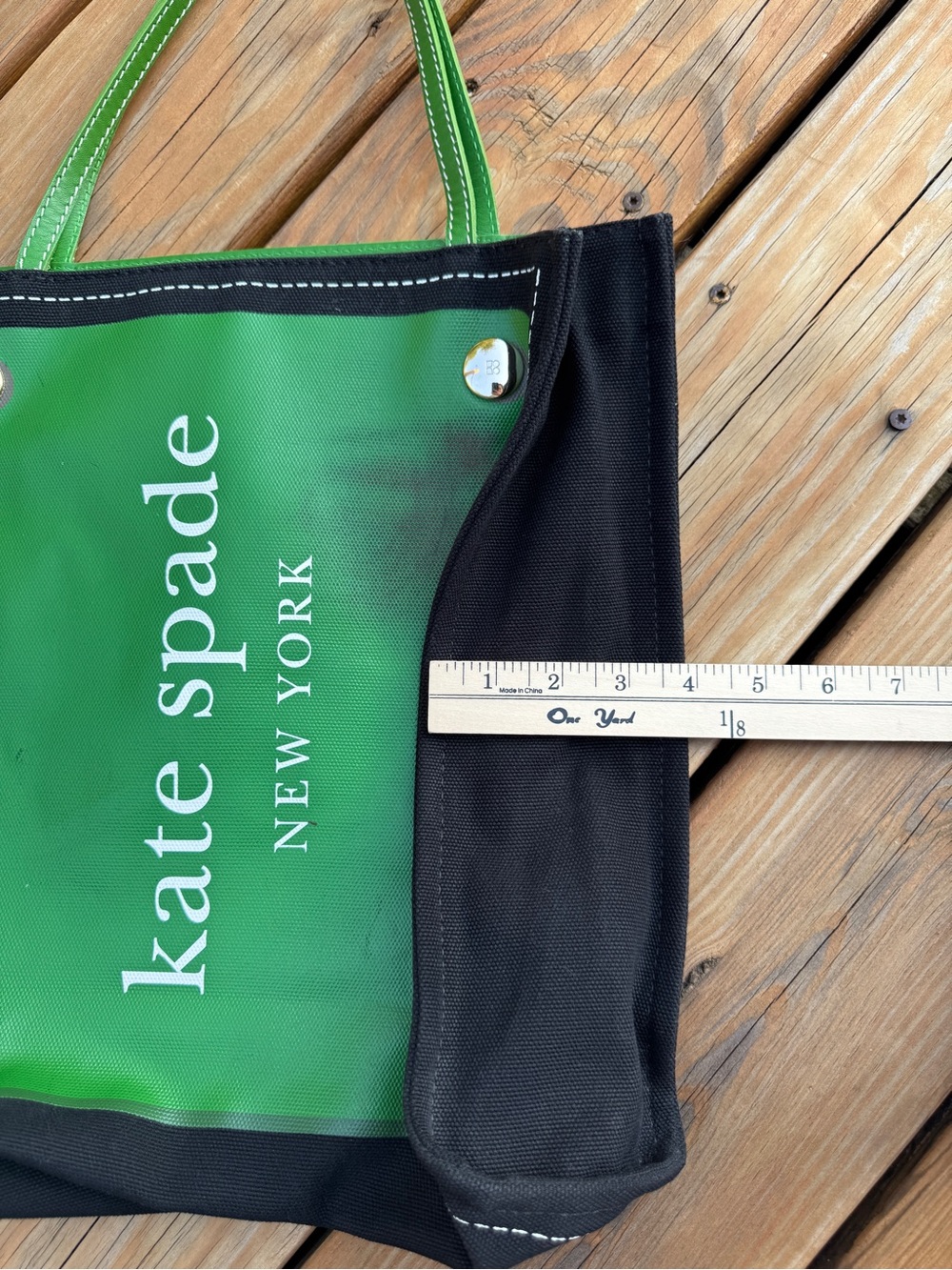 kate spade Green & Black Canvas Tote - Picture 9 of 9